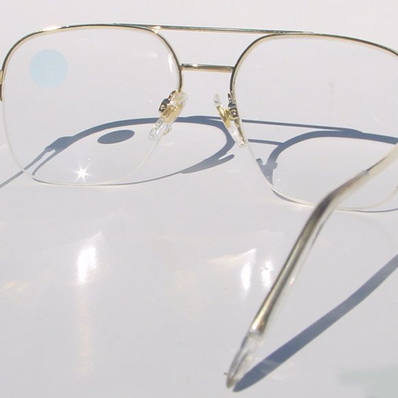 (NWT) Vintage 90's Square Metal Double Bridge Reading Glasses +3.50 - Picture 3 of 4